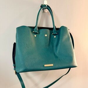 Dune London Green Structured Tote Bag w/ Crossbody Strap
